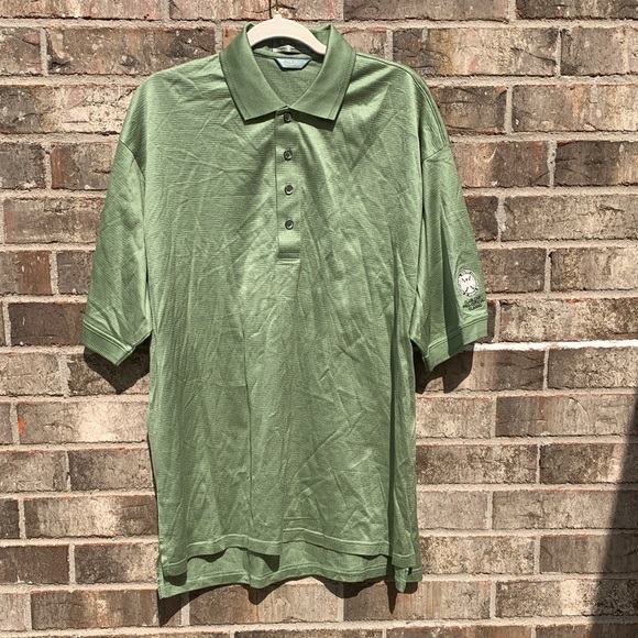 Take 50% OFF- Descente Men's Green Golf Polo Shirt, Size-L - Picture 1 of 12
